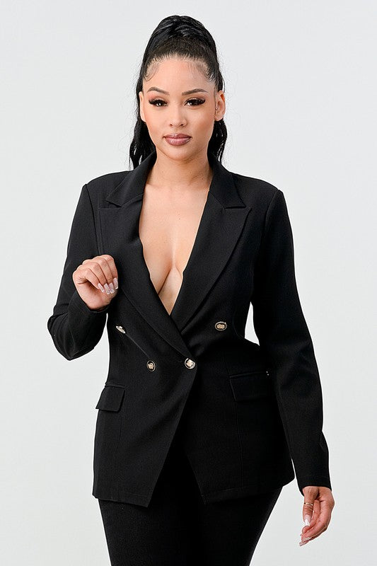 Belinda Leather Blazer - Black main image 0