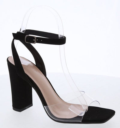 CC Little Camellia World Thin High Heels Black Lambskin